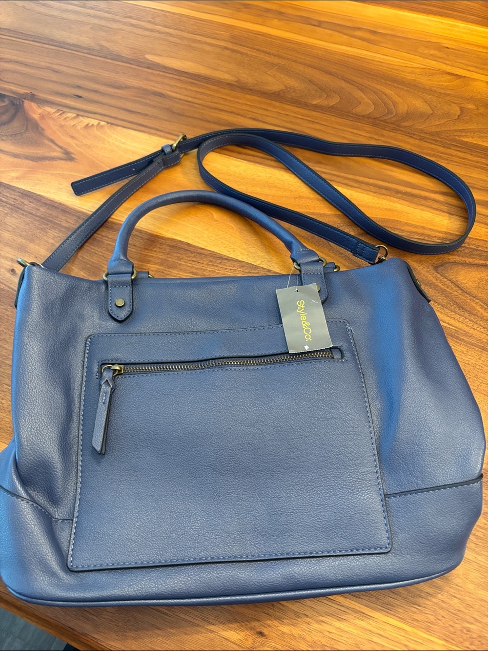 NWT New Style & Co Navy Crossbody Shoulder Bag Tote Purse